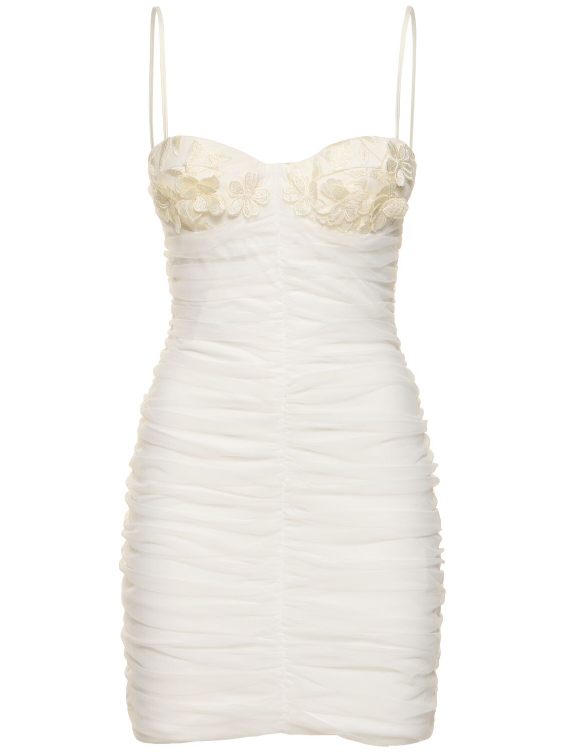 Rotate Birger Christensen Florana Ruched Mini Dress In White