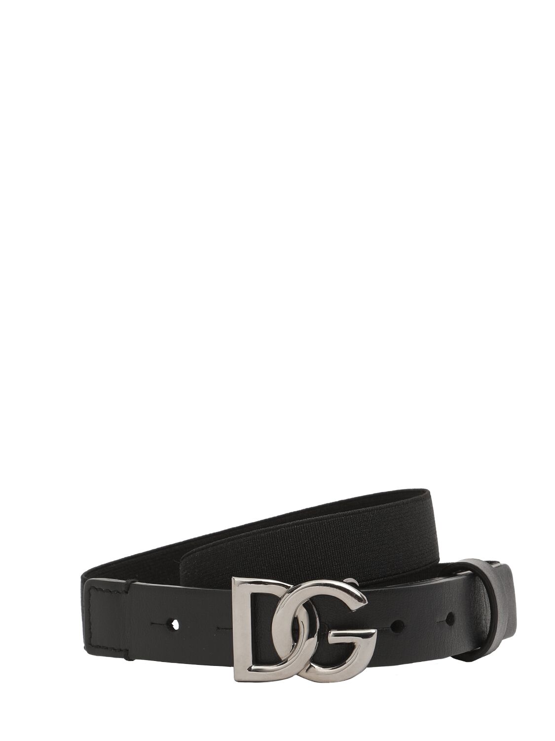 Dolce & Gabbana Leather Belt W/logo Detail In Black
