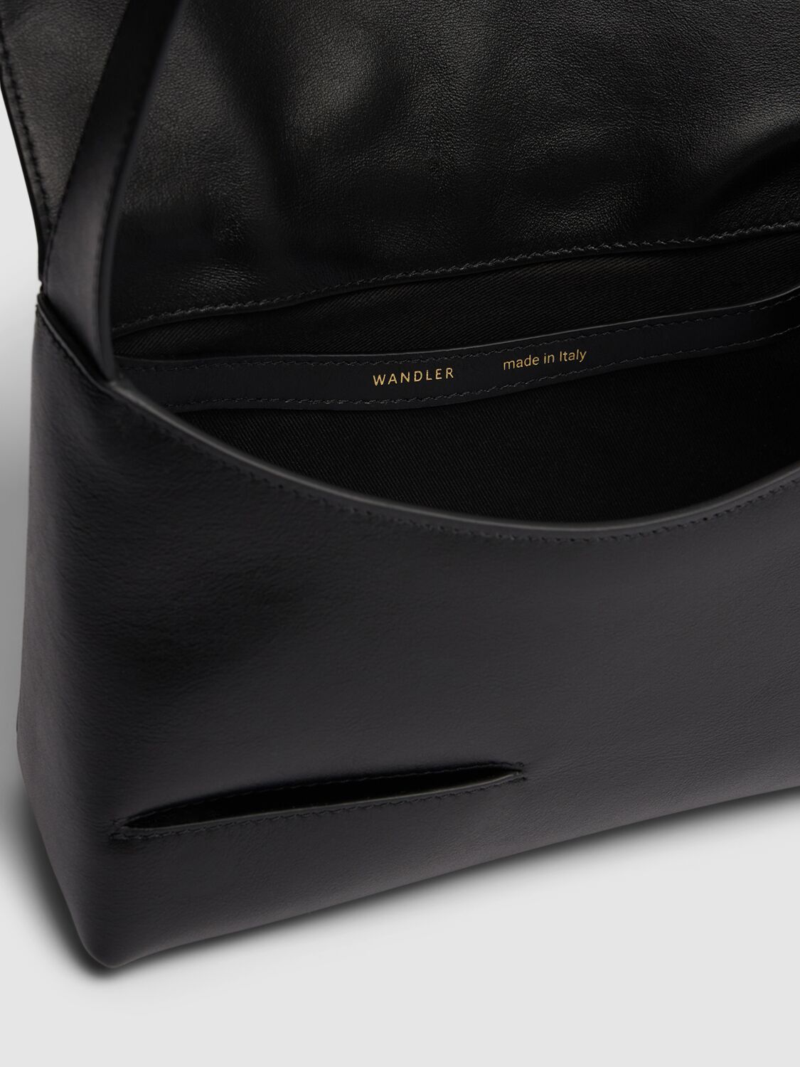 Shop Wandler Oscar Leather Shoulder Bag In Black