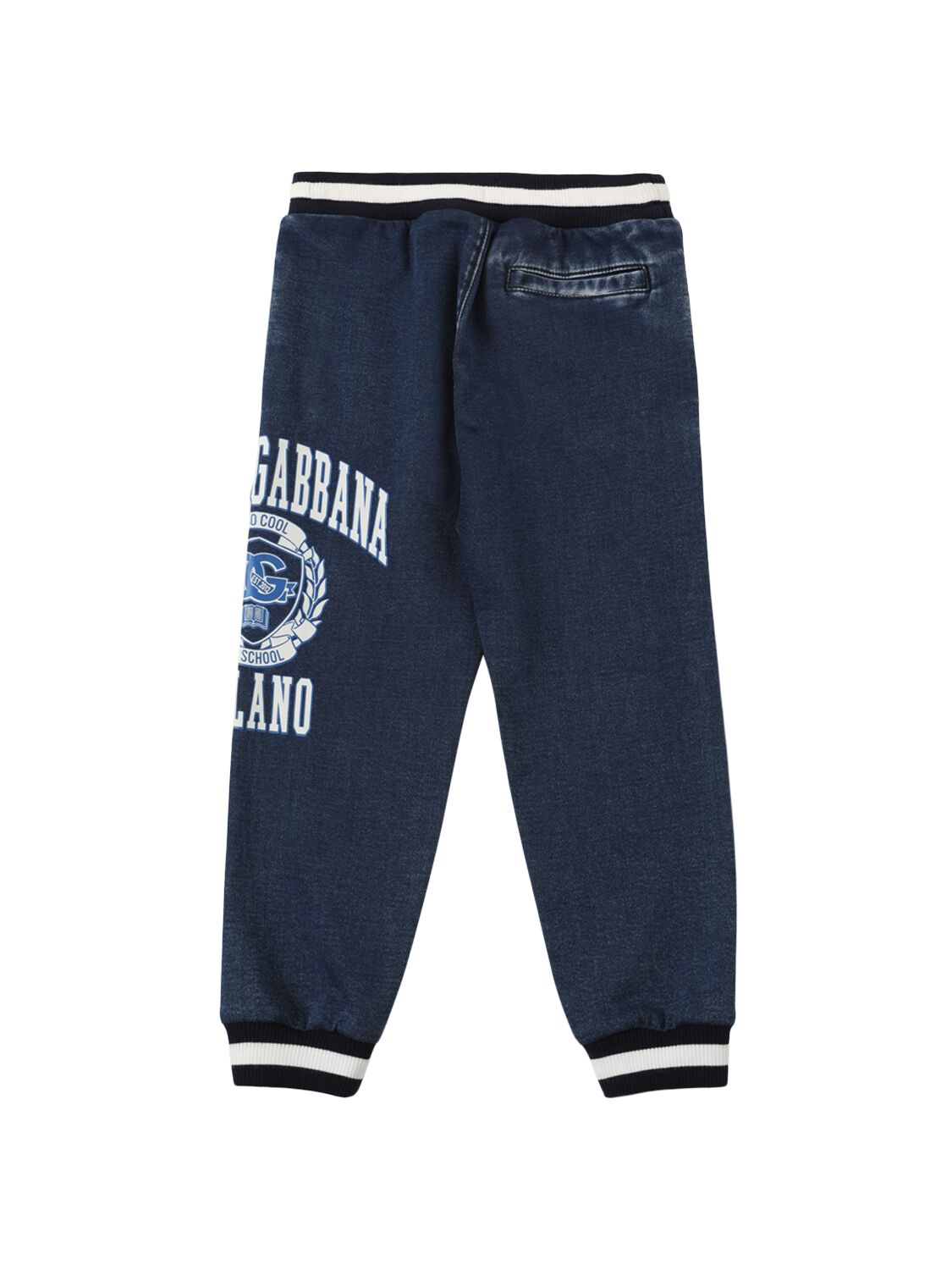 Shop Dolce & Gabbana Printed Cotton Sweatpants In Blue