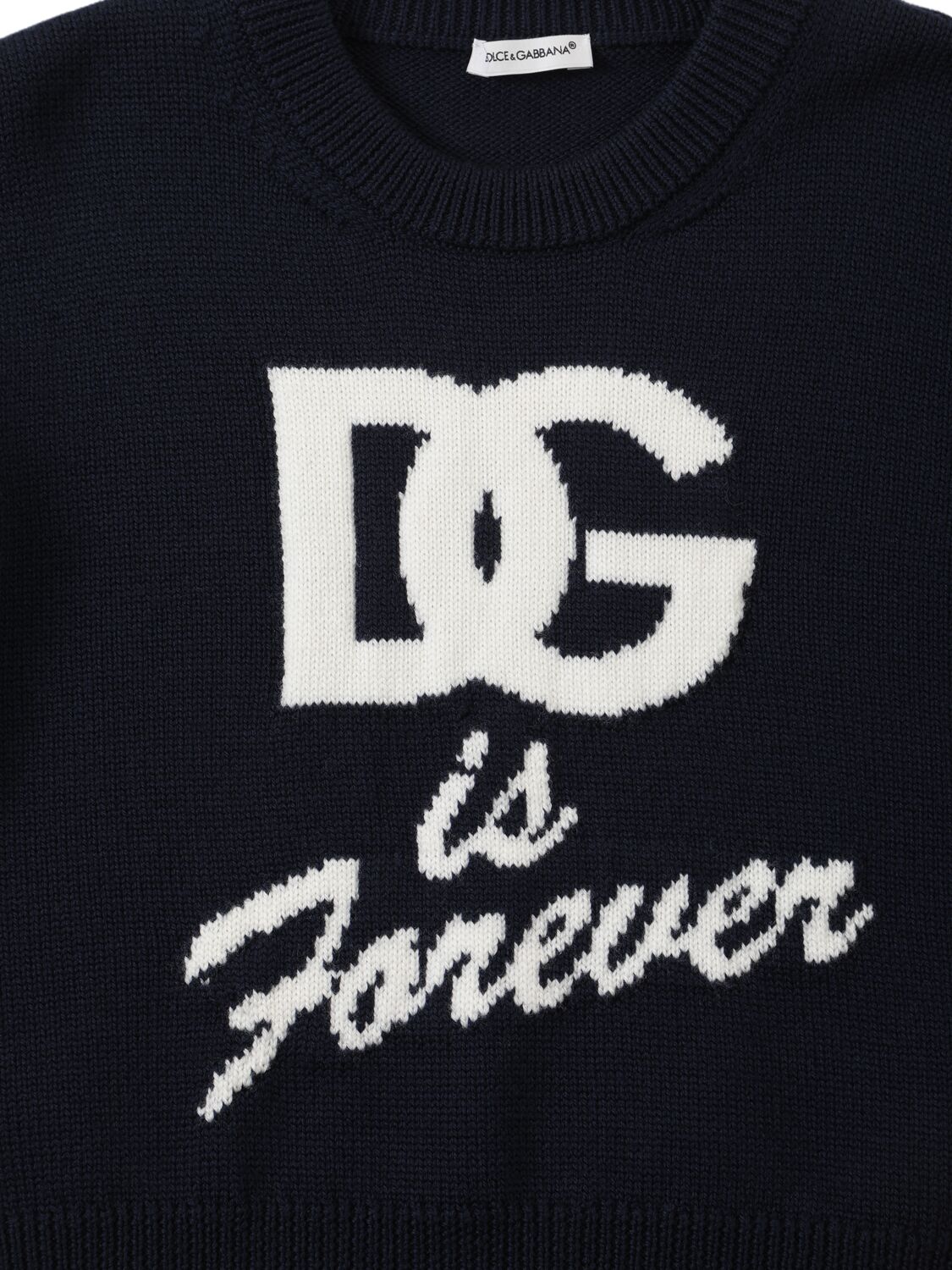 Shop Dolce & Gabbana Virgin Wool Knit Sweater In Blue