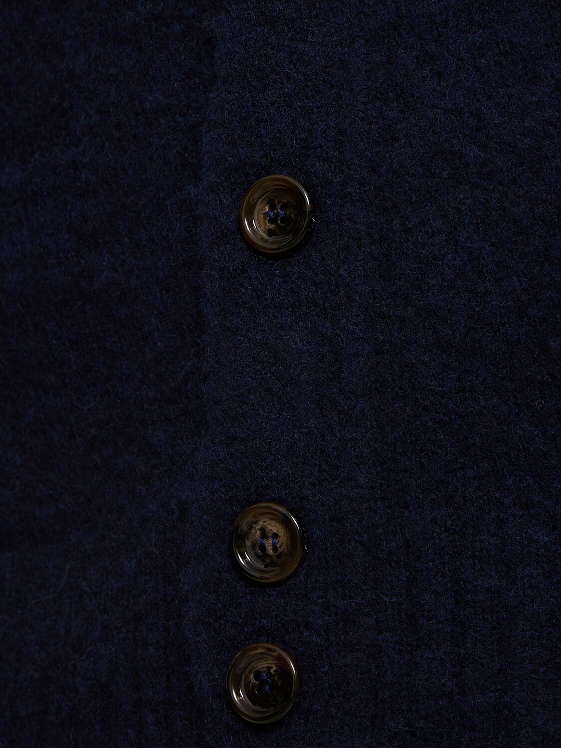 Shop Aspesi Brushed Shetland Wool Cardigan In Navy/navy