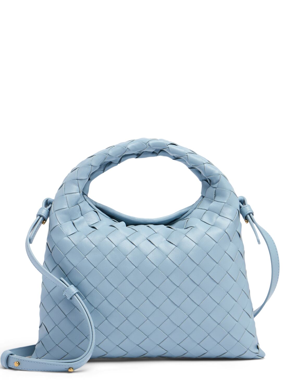 Bottega Veneta Mini Hop Leather Cross-body Bag In Ice