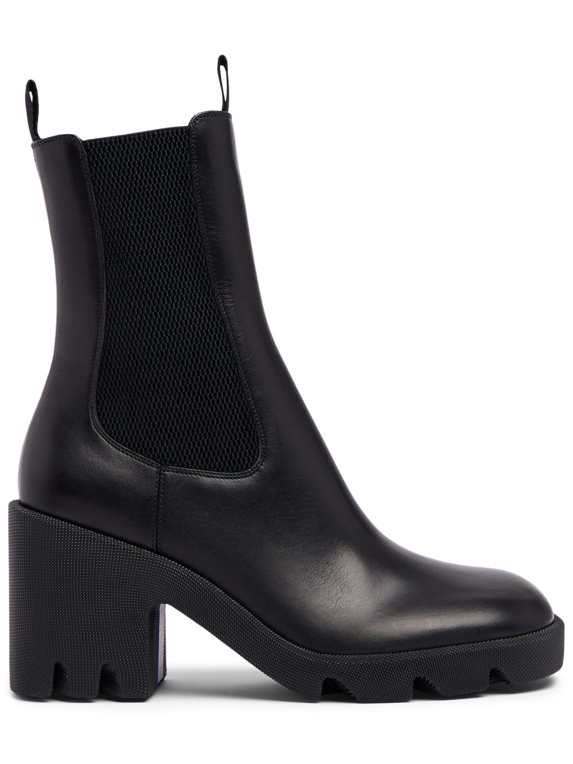 Burberry 85mm Lf Stride Leather Chelsea Boots In Black