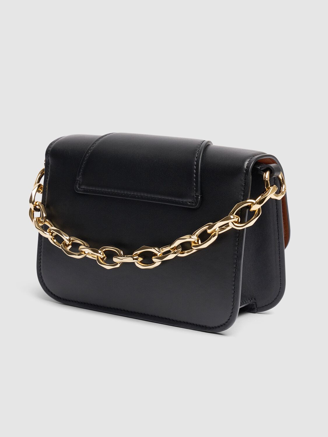 Shop Valentino Small Vlogo O'clock Leather Shoulder Bag In Black