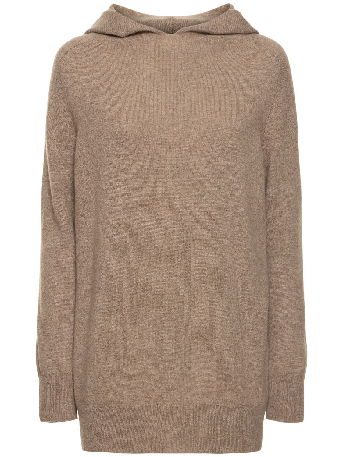 Aspesi Cashmere Knit Hooded Sweater In Brown