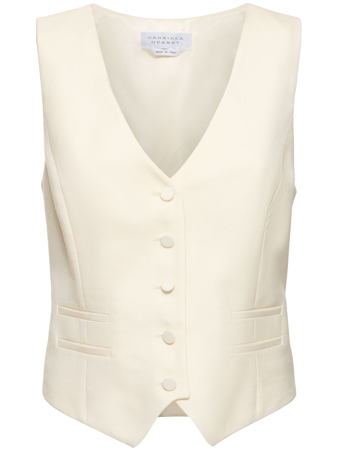 Gabriela Hearst Coleridge Buttoned Wool Blend Vest In Ivory