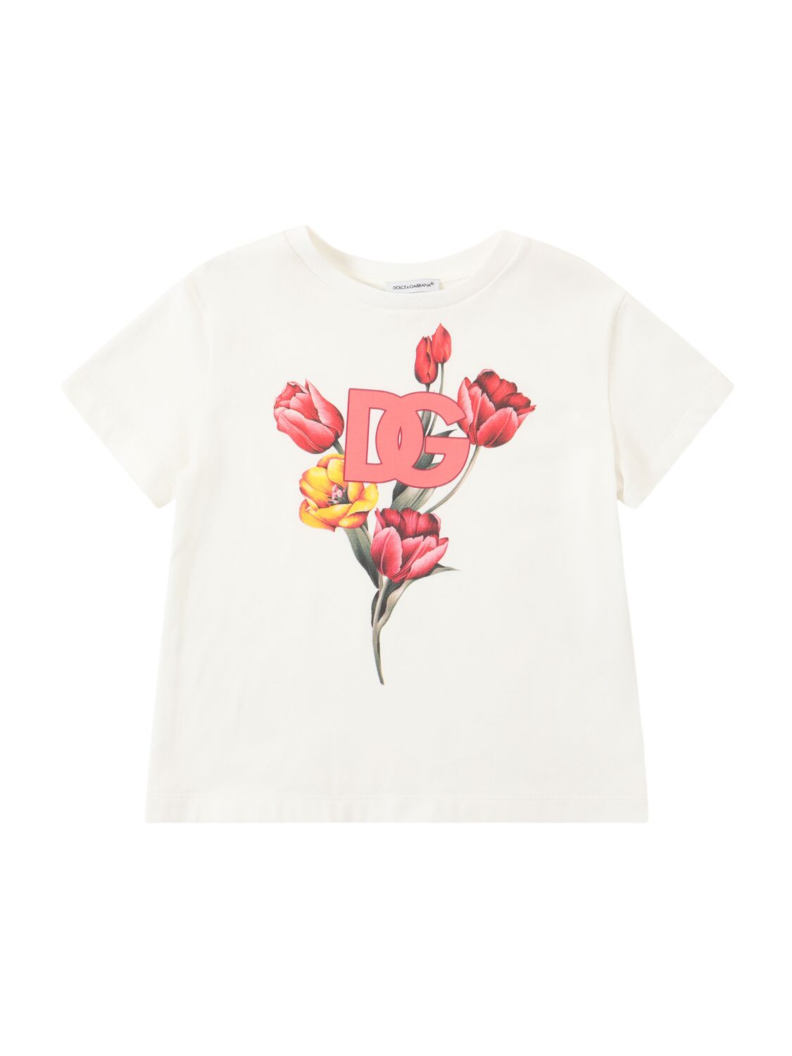 Dolce & Gabbana Printed Cotton Jersey T-shirt In White