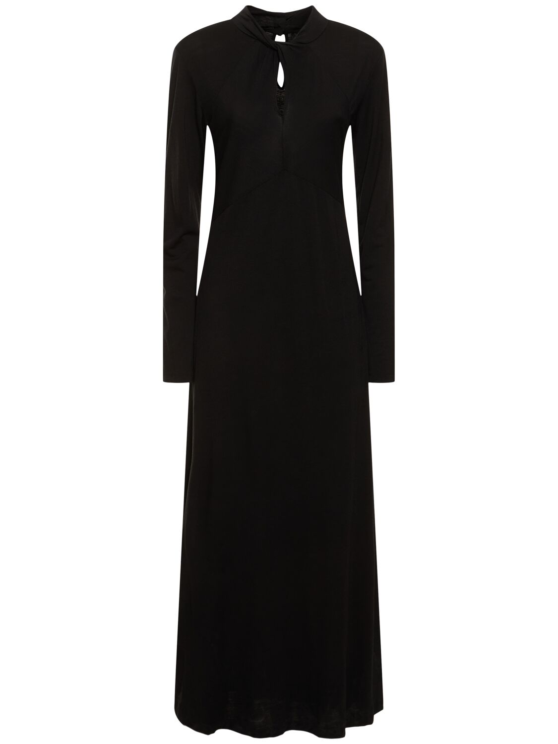 Aspesi Lightweight Wool Jersey Dress In Black