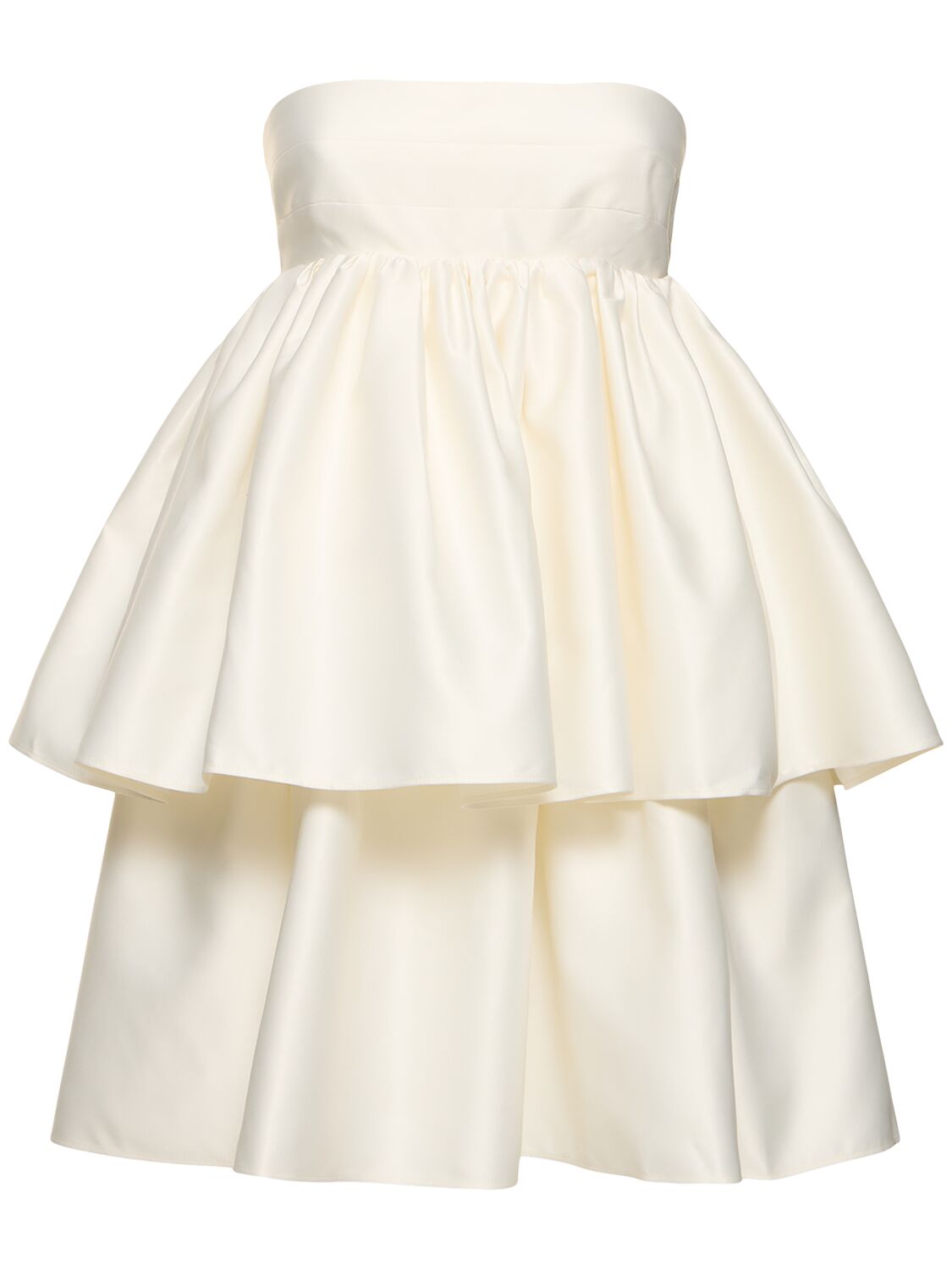 Rotate Birger Christensen Carmina Ruffled Soft Twill Mini Dress In White