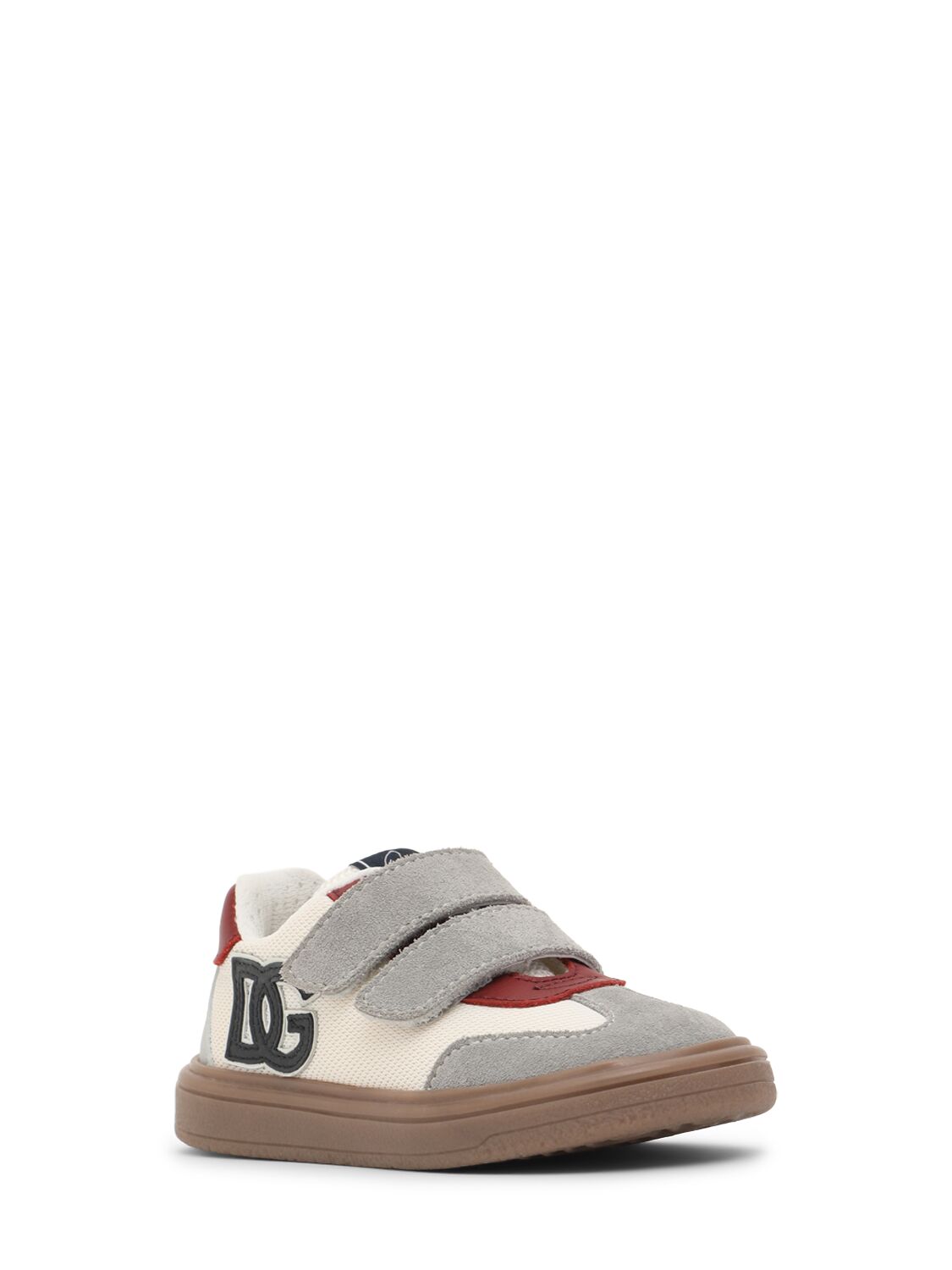 Dolce & Gabbana Logo Print Strap Sneakers In White/grey