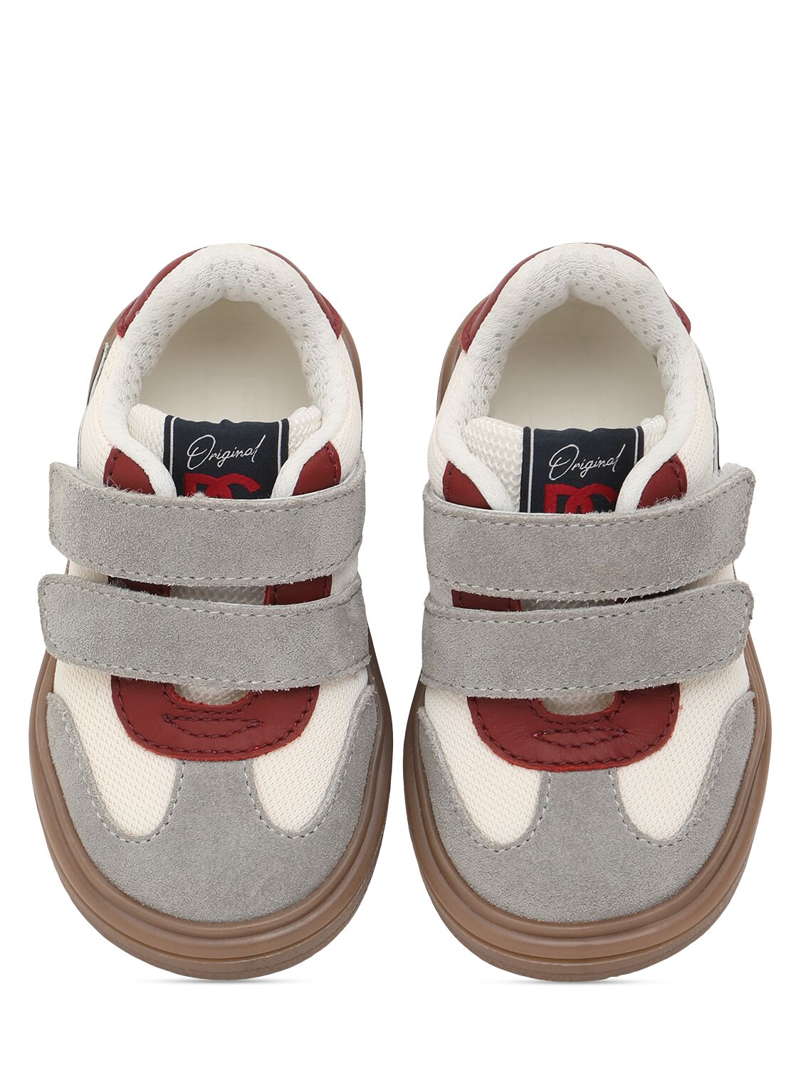 Dolce & Gabbana Logo Print Strap Sneakers In White/grey