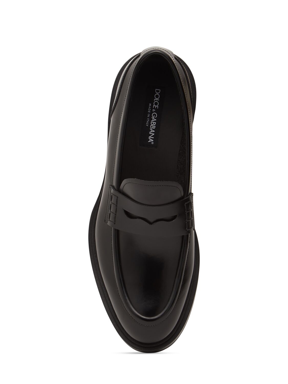 Shop Dolce & Gabbana Brushed Leather Loafers In Black