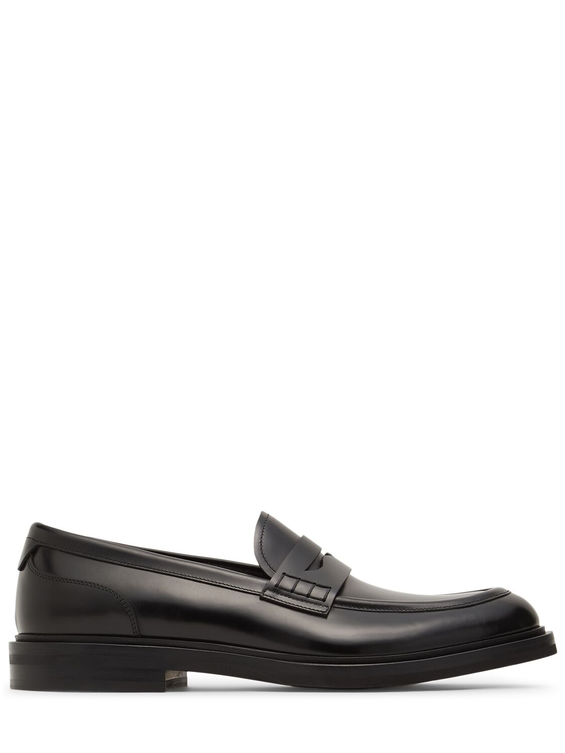 Shop Dolce & Gabbana Brushed Leather Loafers In Black