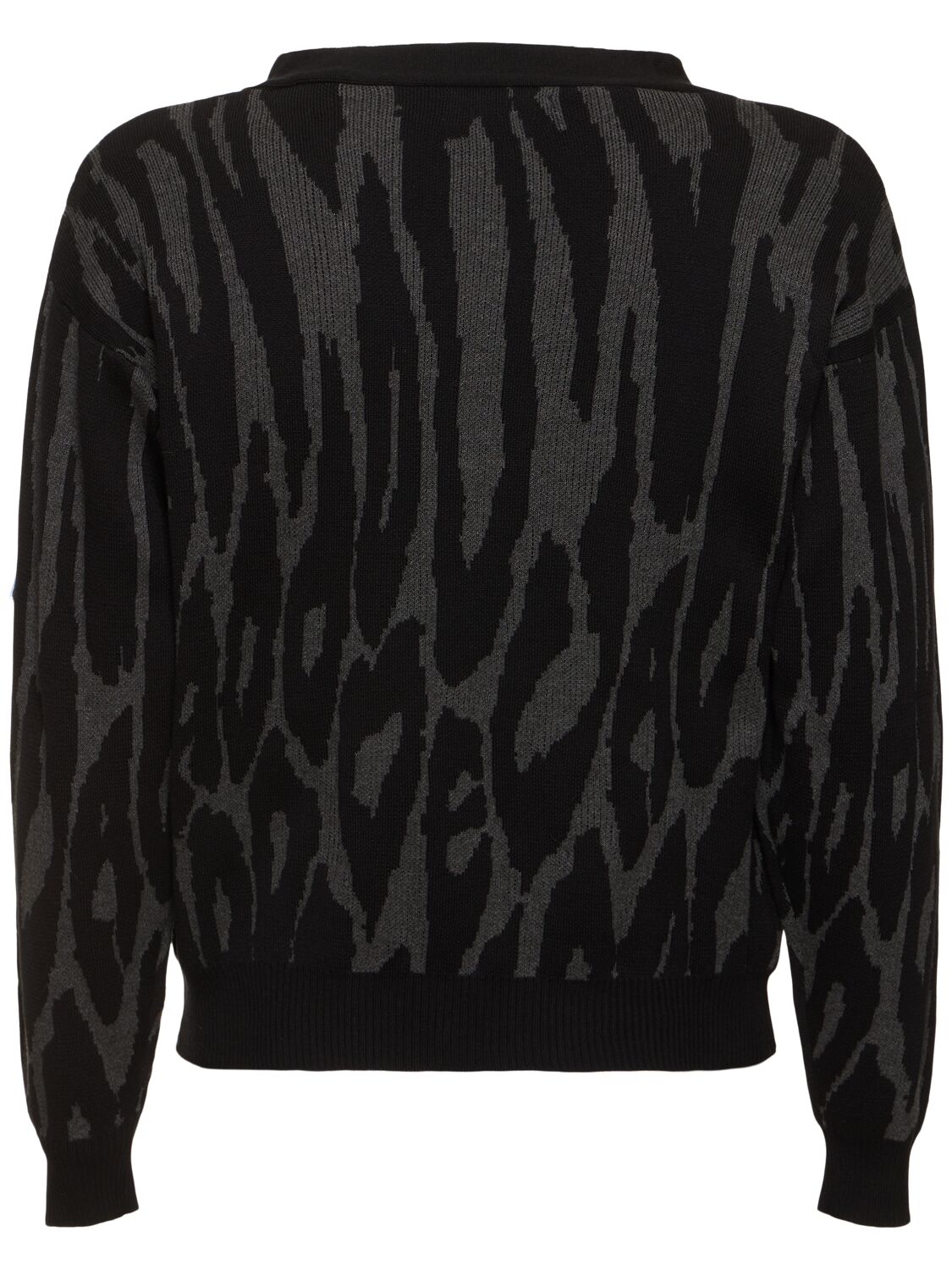 Shop Deva States Pantera Jacquard Knit Cardigan In Black