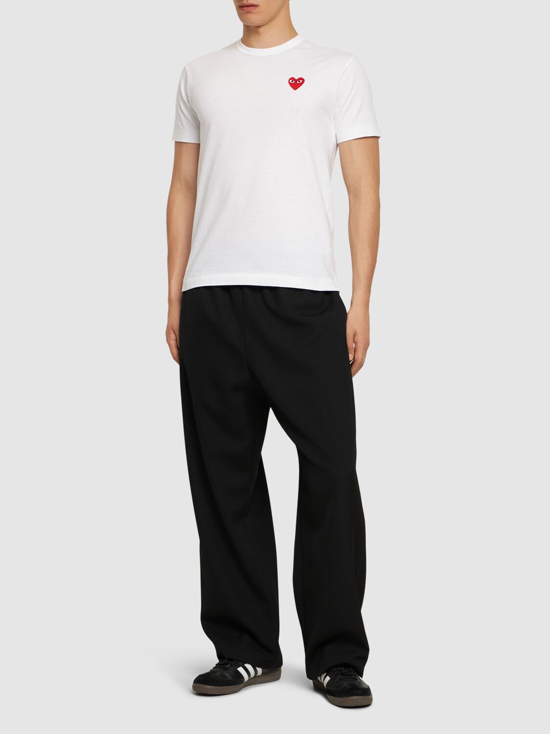COMME DES GARÇONS PLAY HEART PATCH COTTON JERSEY T-SHIRT 