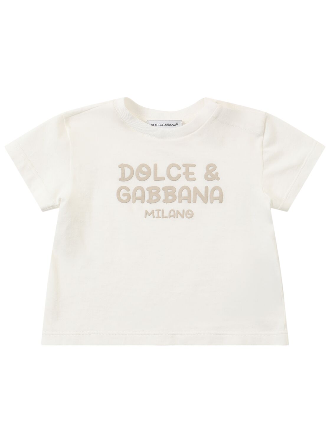 Dolce & Gabbana Embroidered Cotton Jersey T-shirt In White