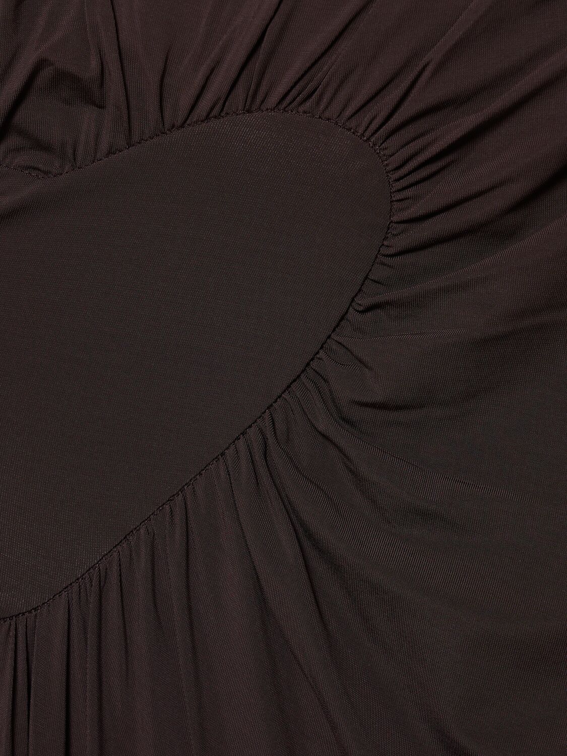 Shop Acne Studios Heart Satin Draped Asymmetric Midi Skirt In Dark Brown