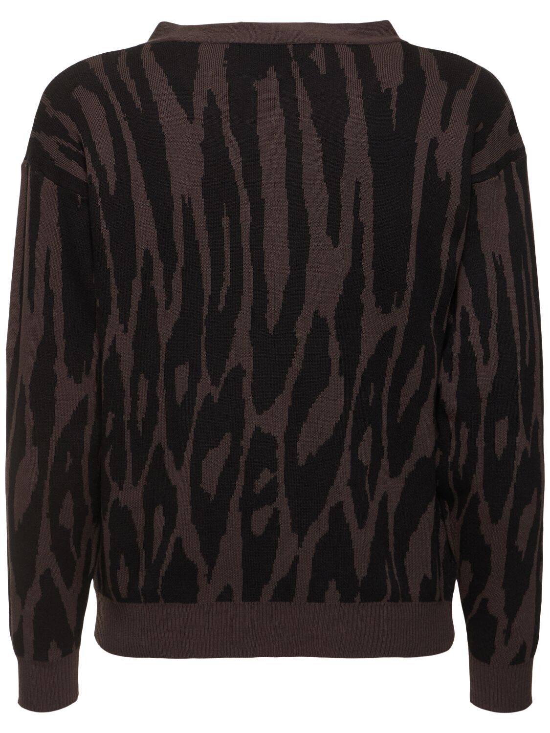 Shop Deva States Pantera Jacquard Knit Cardigan In Brown