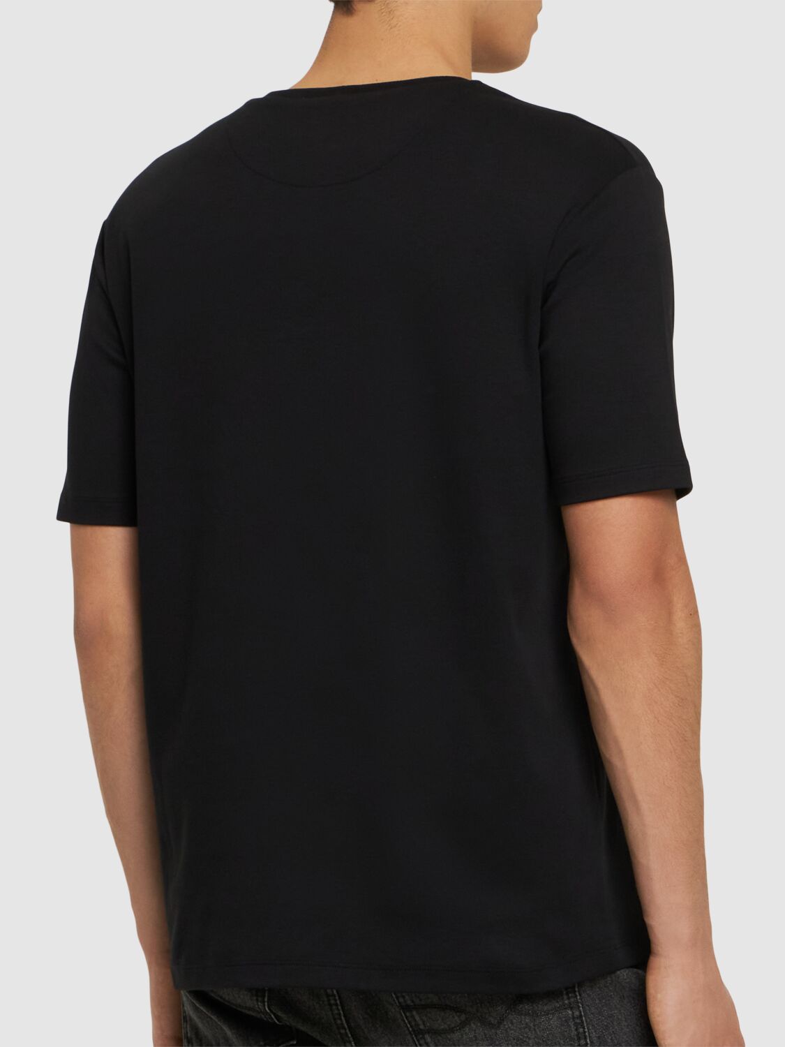 Shop Bally Adrien Brody Crest Logo Cotton T-shirt In Black