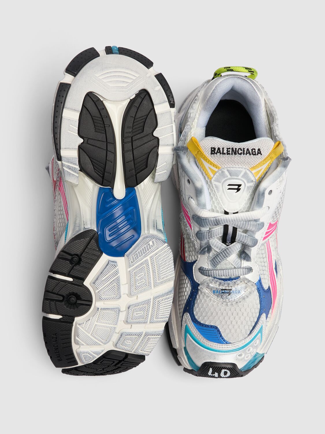 Shop Balenciaga 60mm Runner Rubber & Mesh Sneakers In Multicolor