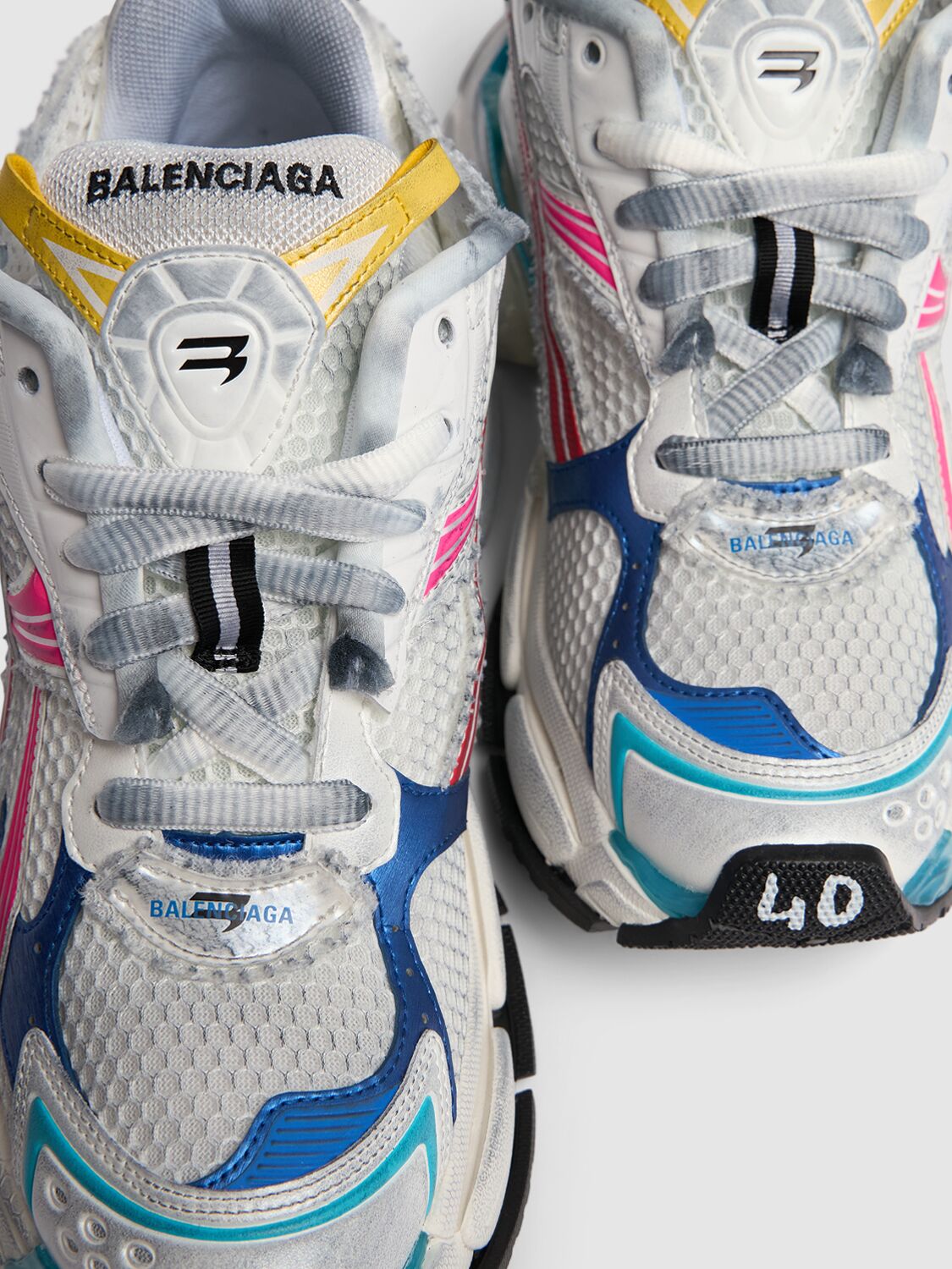 Shop Balenciaga 60mm Runner Rubber & Mesh Sneakers In Multicolor