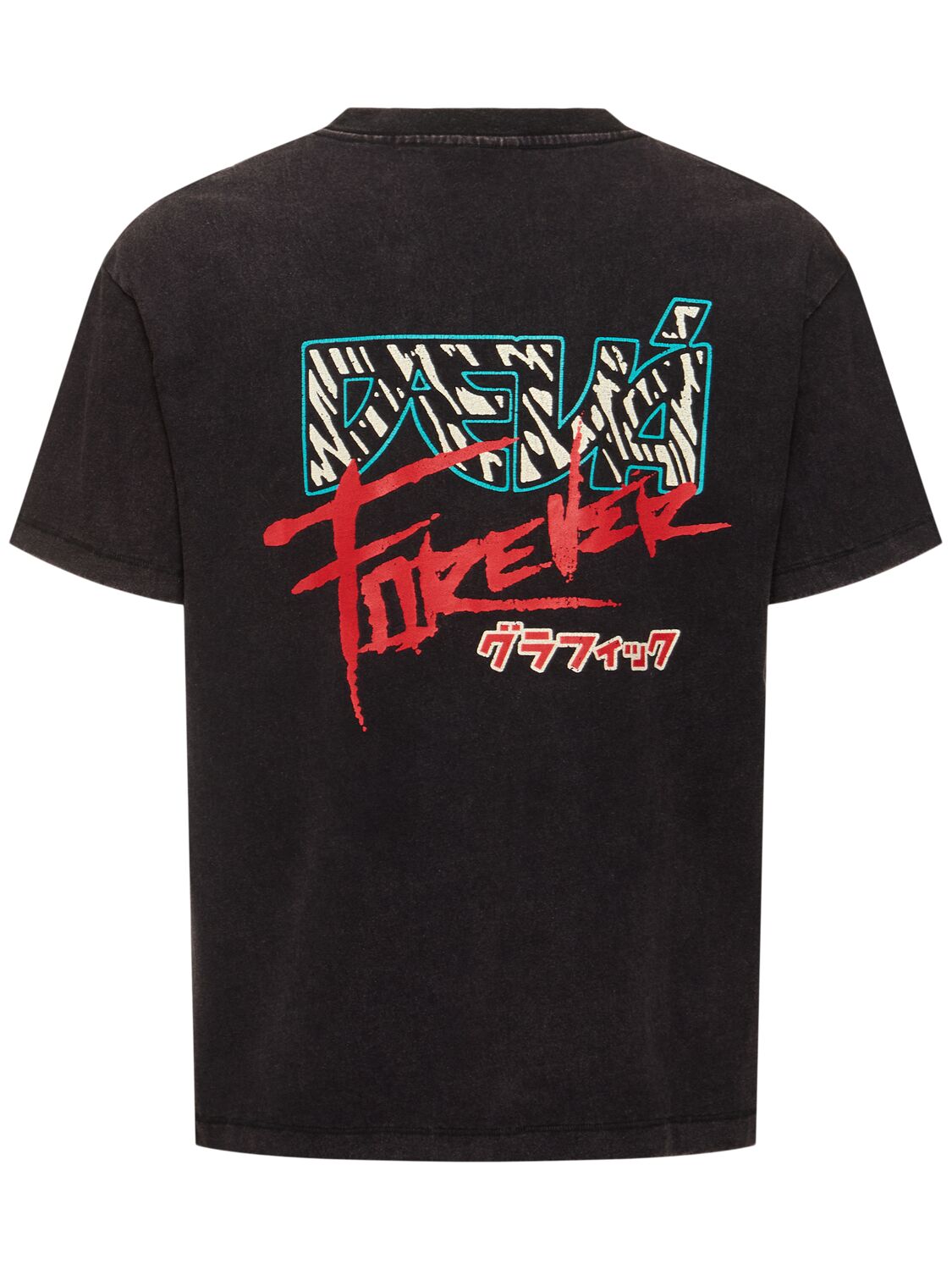 Shop Deva States Forever Gfx Retro Short Sleeve T-shirt In Washed Black