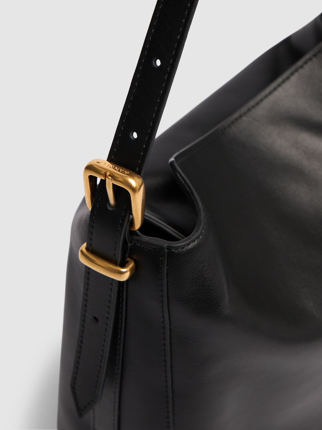 Shop Wandler Marli Leather Shoulder Bag In Black