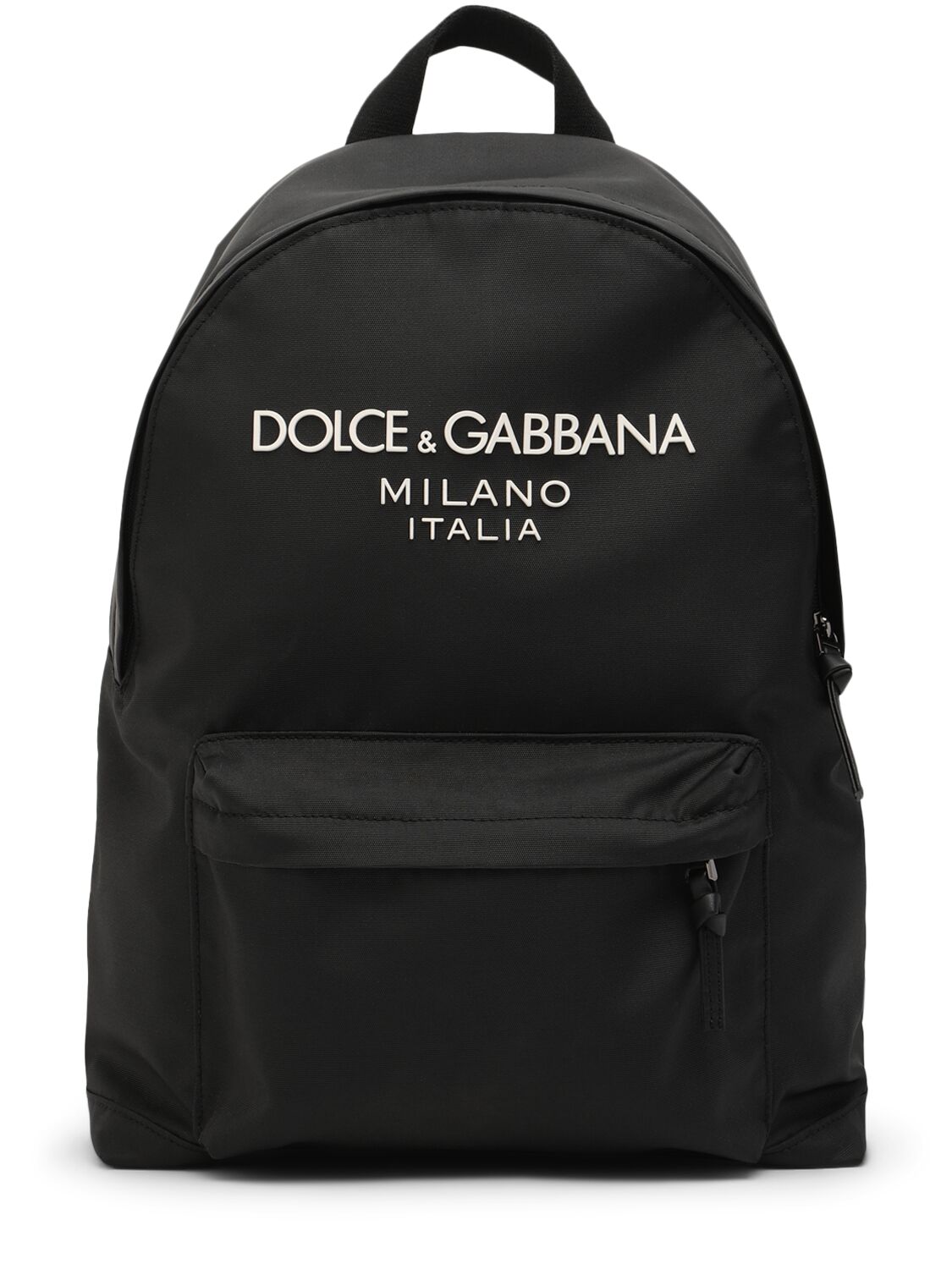 Dolce & Gabbana Embroidered Logo Poly Backpack In Black