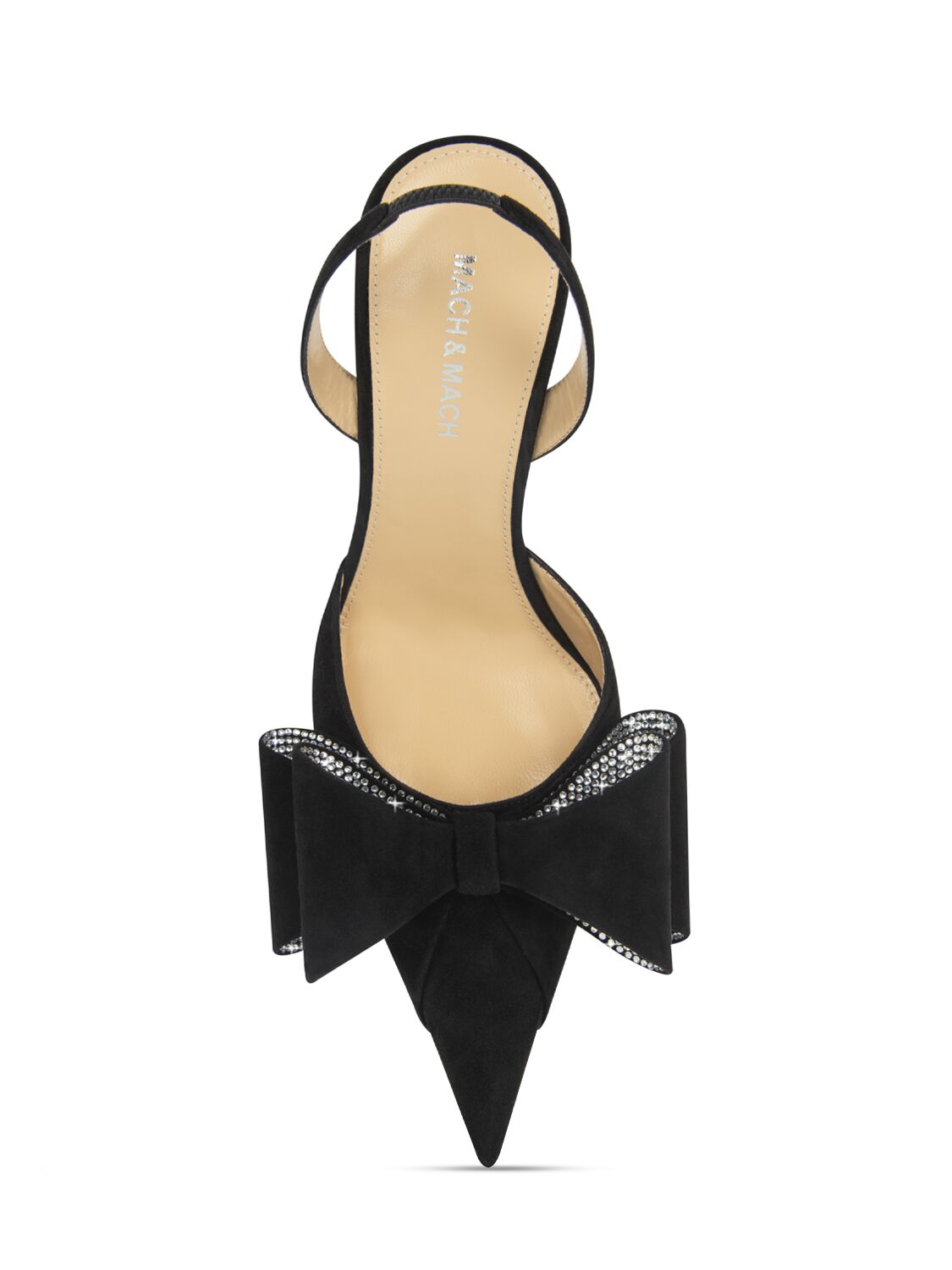 Shop Mach & Mach 85mm Le Cadeau Suede Slingback Pumps In Black