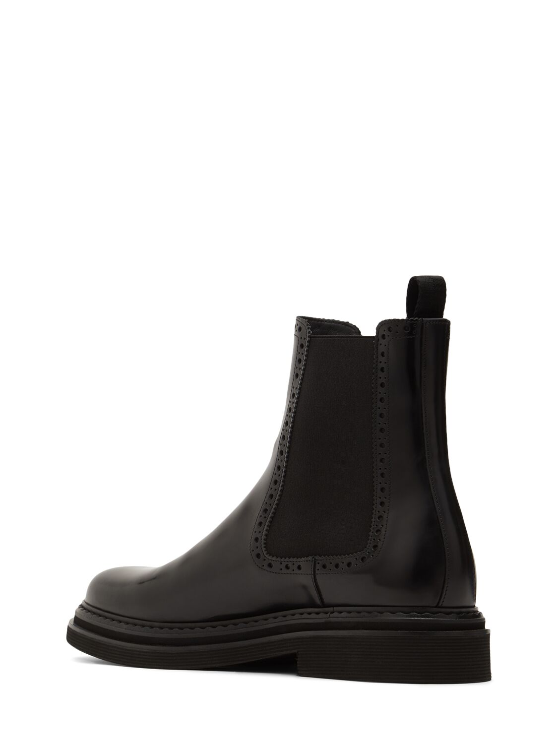 Shop Dolce & Gabbana Brushed Leather Chelsea Boots In Black