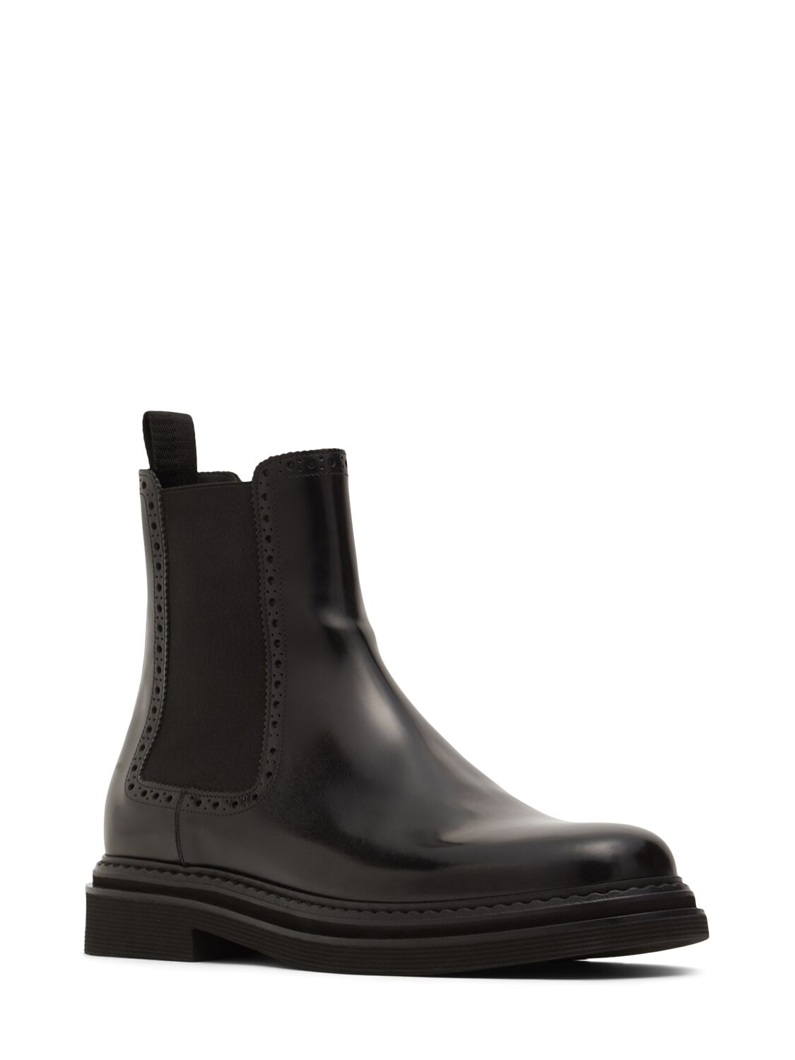 Shop Dolce & Gabbana Brushed Leather Chelsea Boots In Black