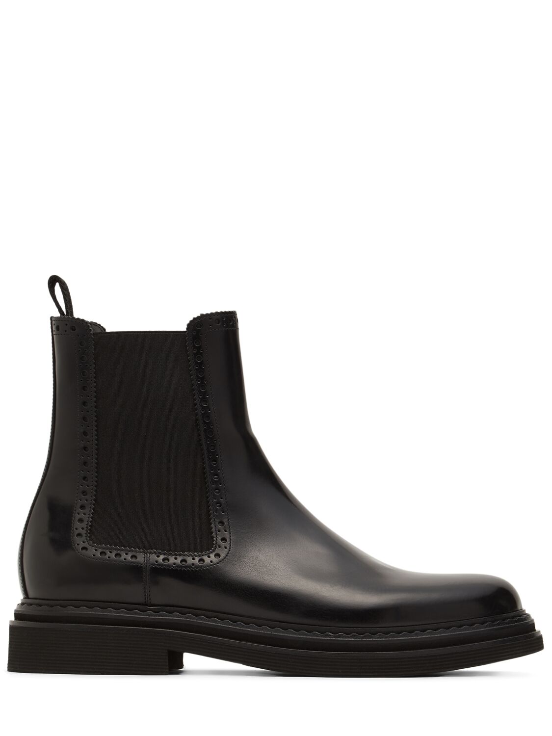 Shop Dolce & Gabbana Brushed Leather Chelsea Boots In Black