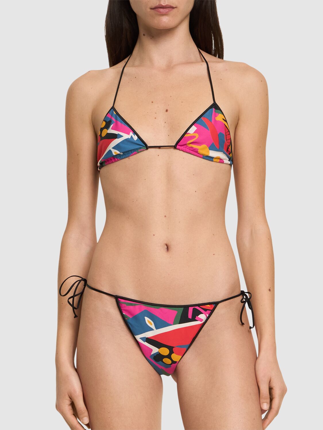 Shop Reina Olga Printed Bikini Set In Multicolor