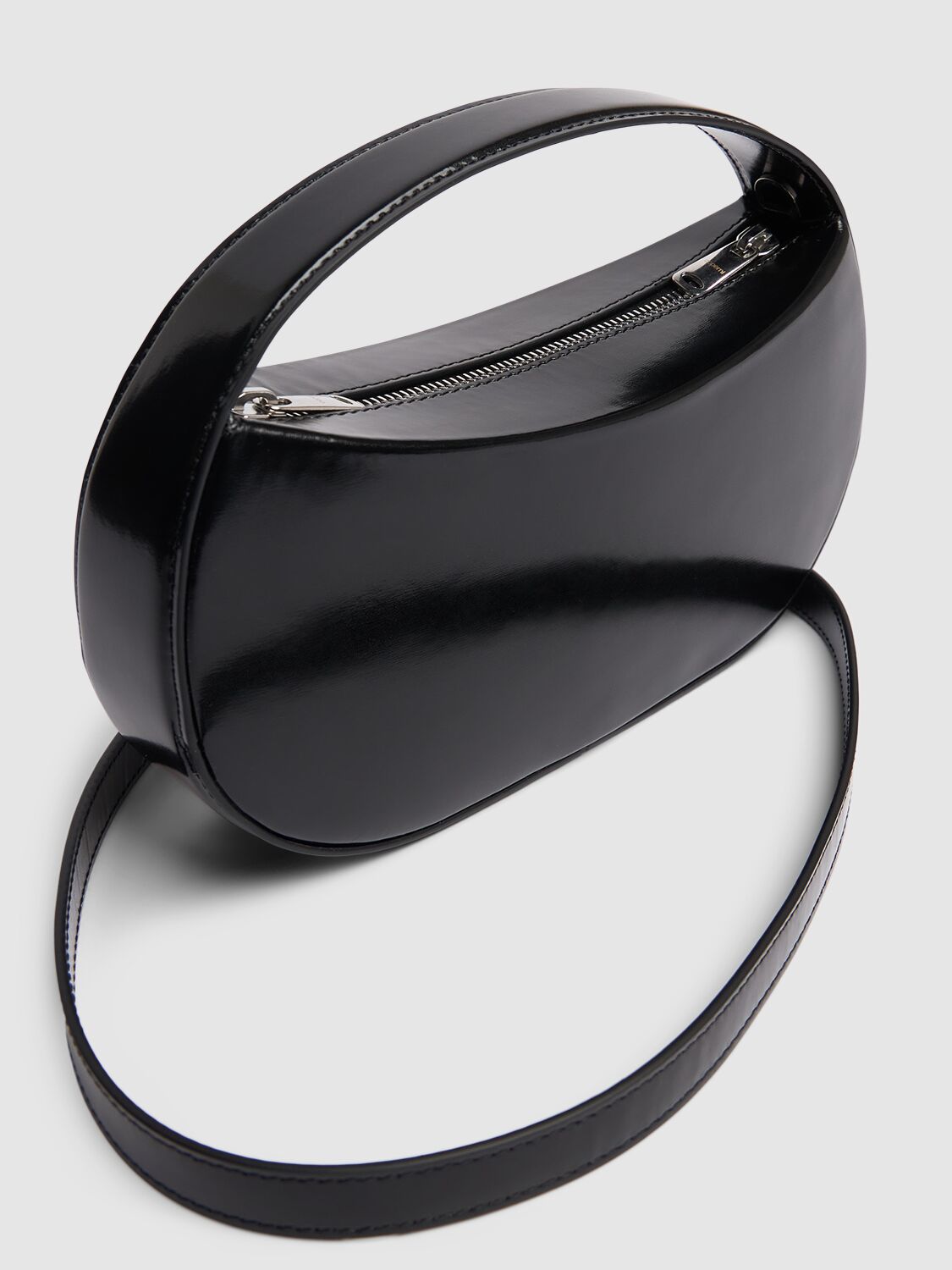 Shop Coperni Small Sound Swipe Gloss Leather Bag In Black