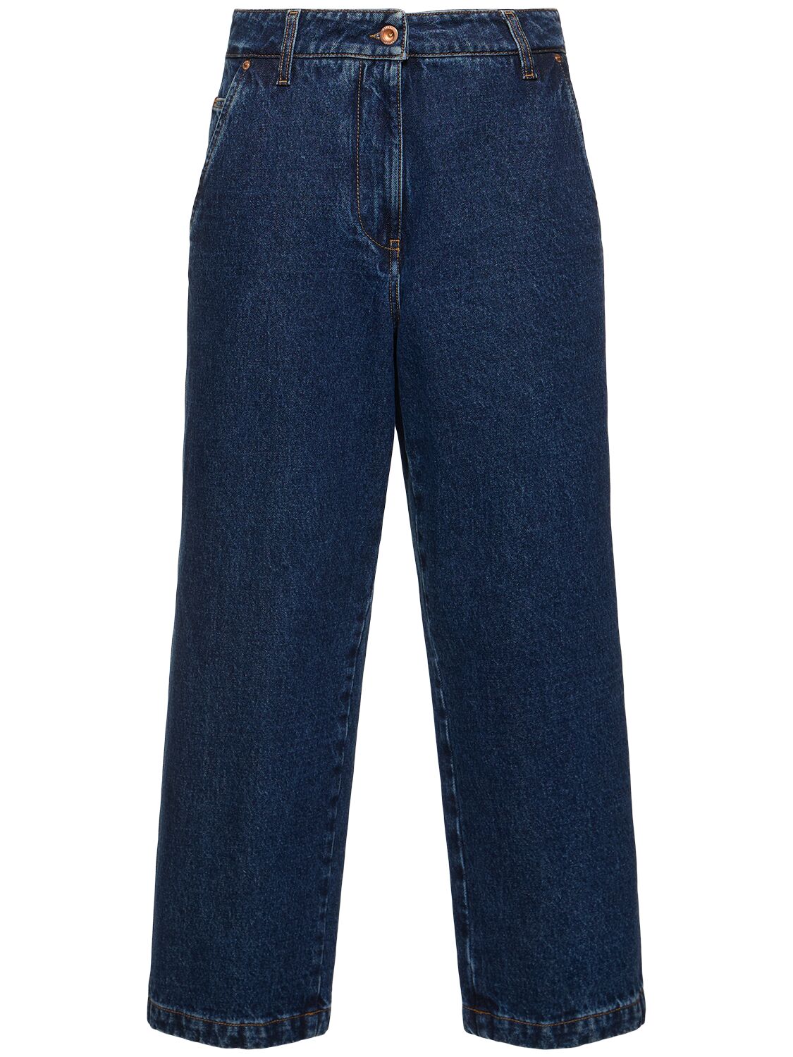 Denim High Rise Straight Jeans
