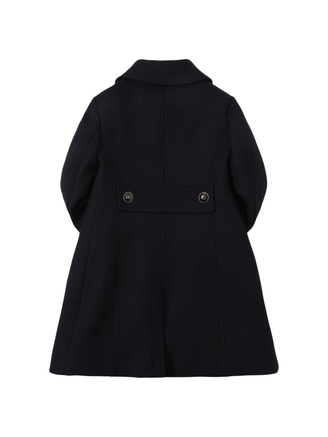 Shop Dolce & Gabbana Wool Double Breasted Coat In Dark Blue