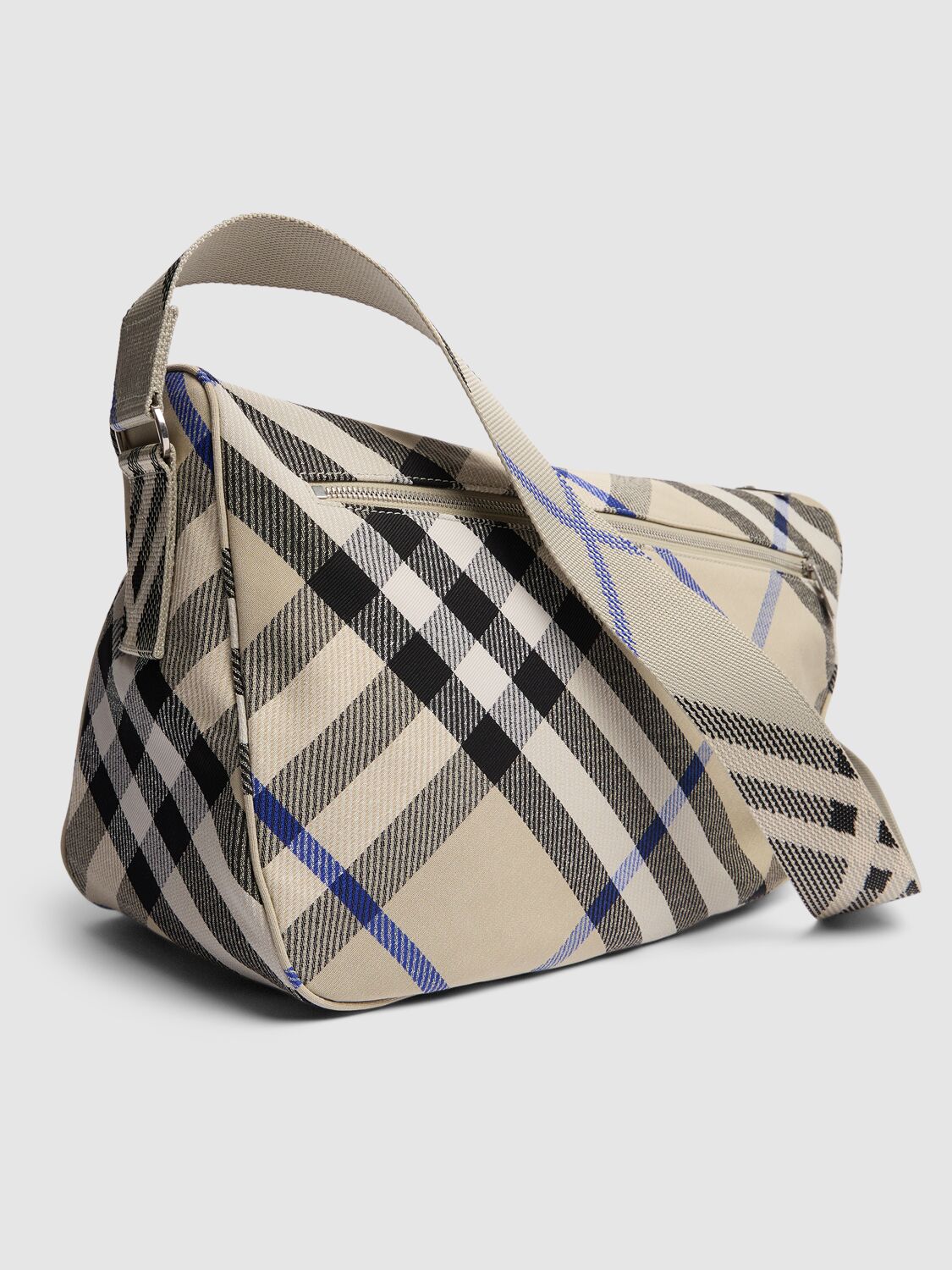 Shop Burberry Large Maderia Check Shield Messenger Bag In Lichen