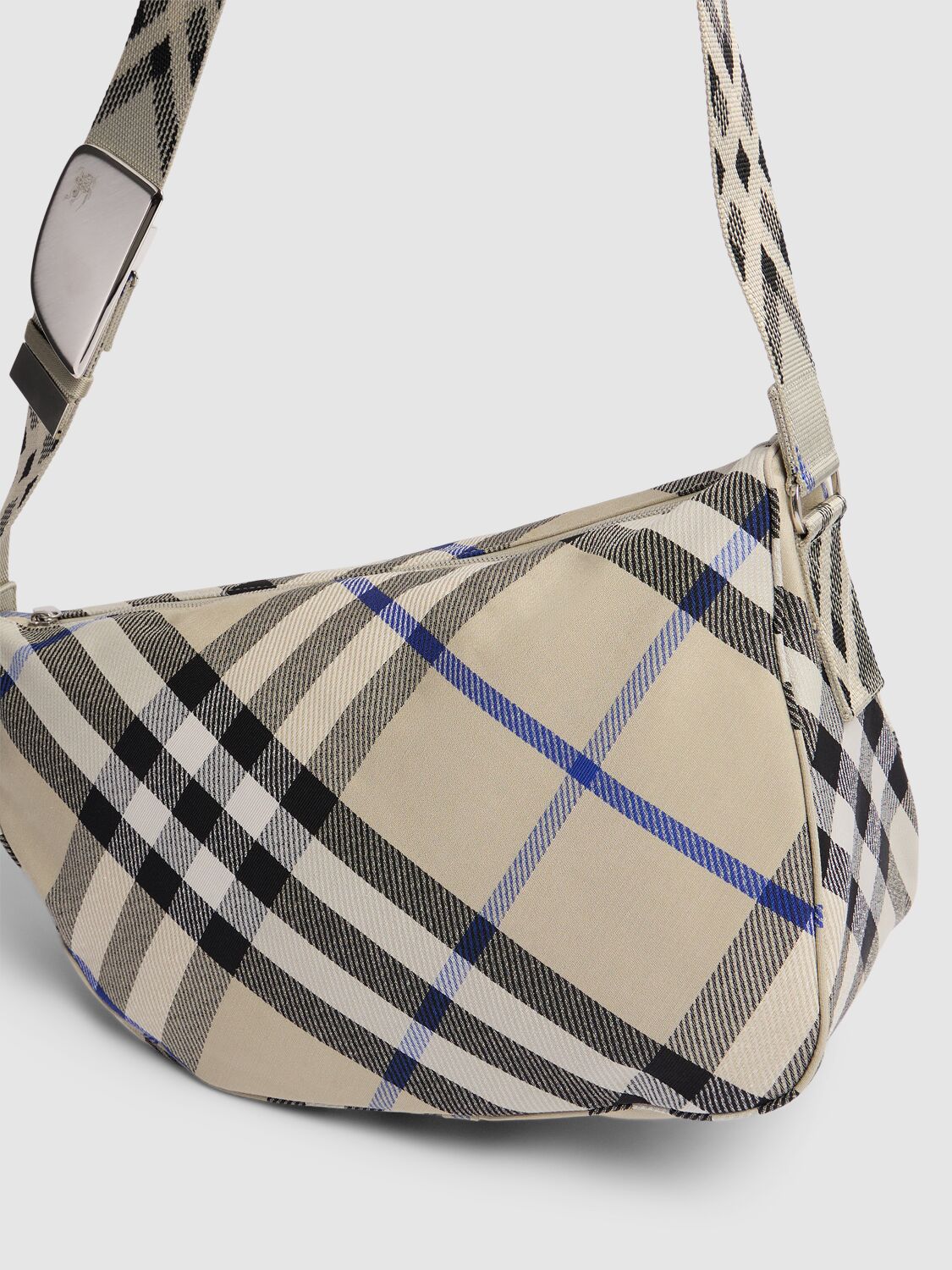 Shop Burberry Large Maderia Check Shield Messenger Bag In Lichen