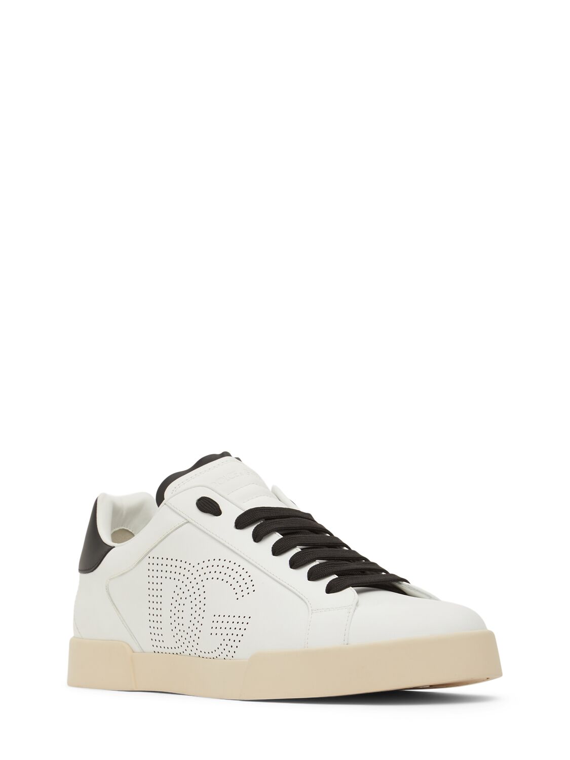 Shop Dolce & Gabbana Portofino Low Top Sneakers In White,black