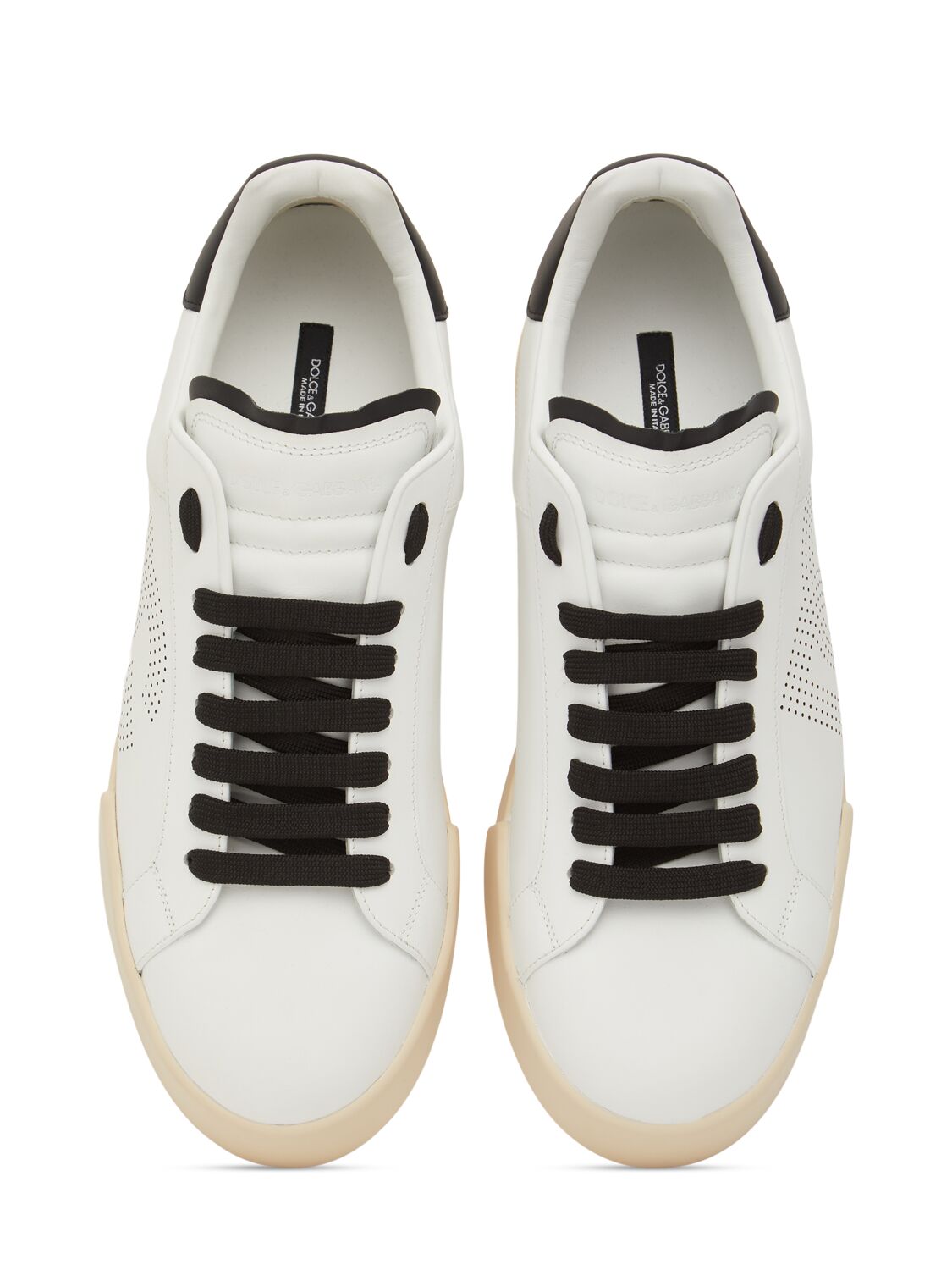 Shop Dolce & Gabbana Portofino Low Top Sneakers In White,black