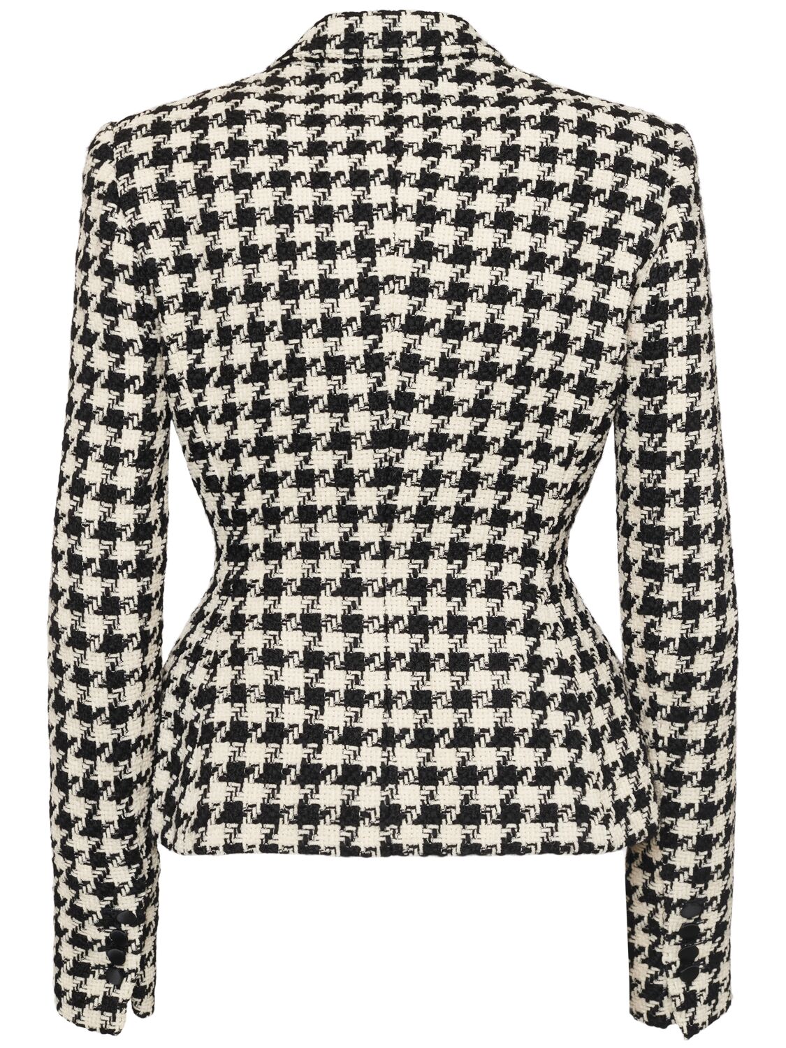 Shop Dolce & Gabbana Double Breast Houndstooth Blazer In Black/white