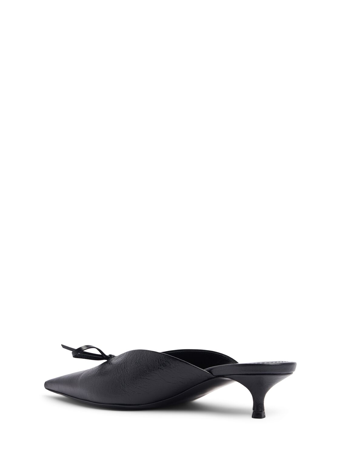 Shop Balenciaga 40mm Knife Bow Leather Mules In Black