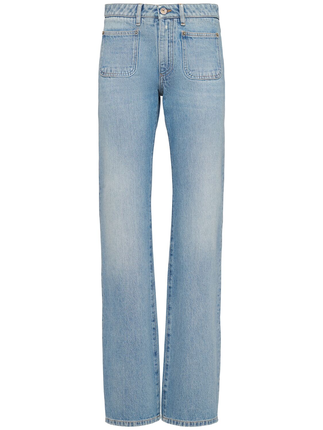 Dolce & Gabbana Mid Waist Denim Flared Jeans In Light Blue