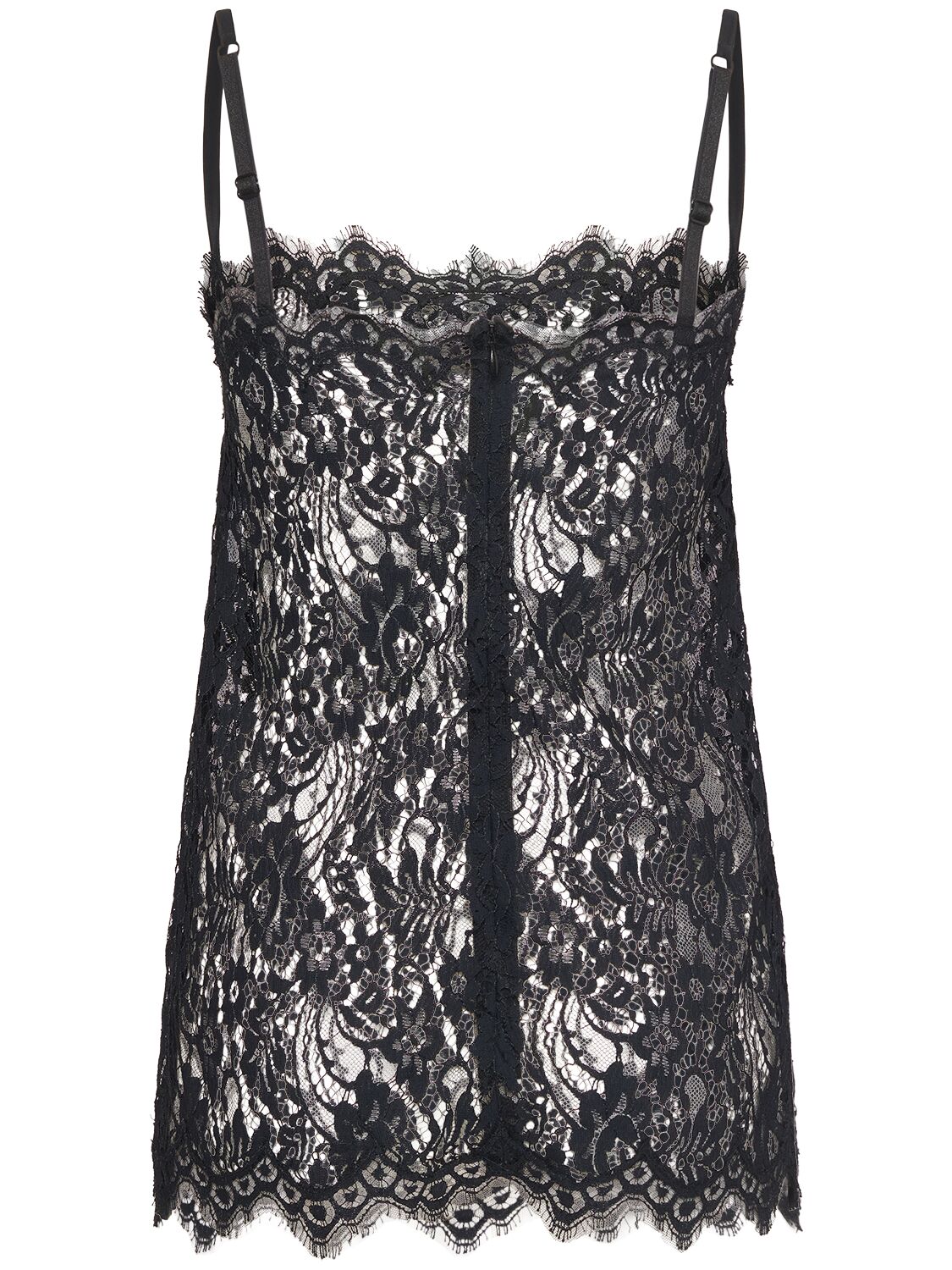 Dolce & Gabbana Floral Lace Top In Black