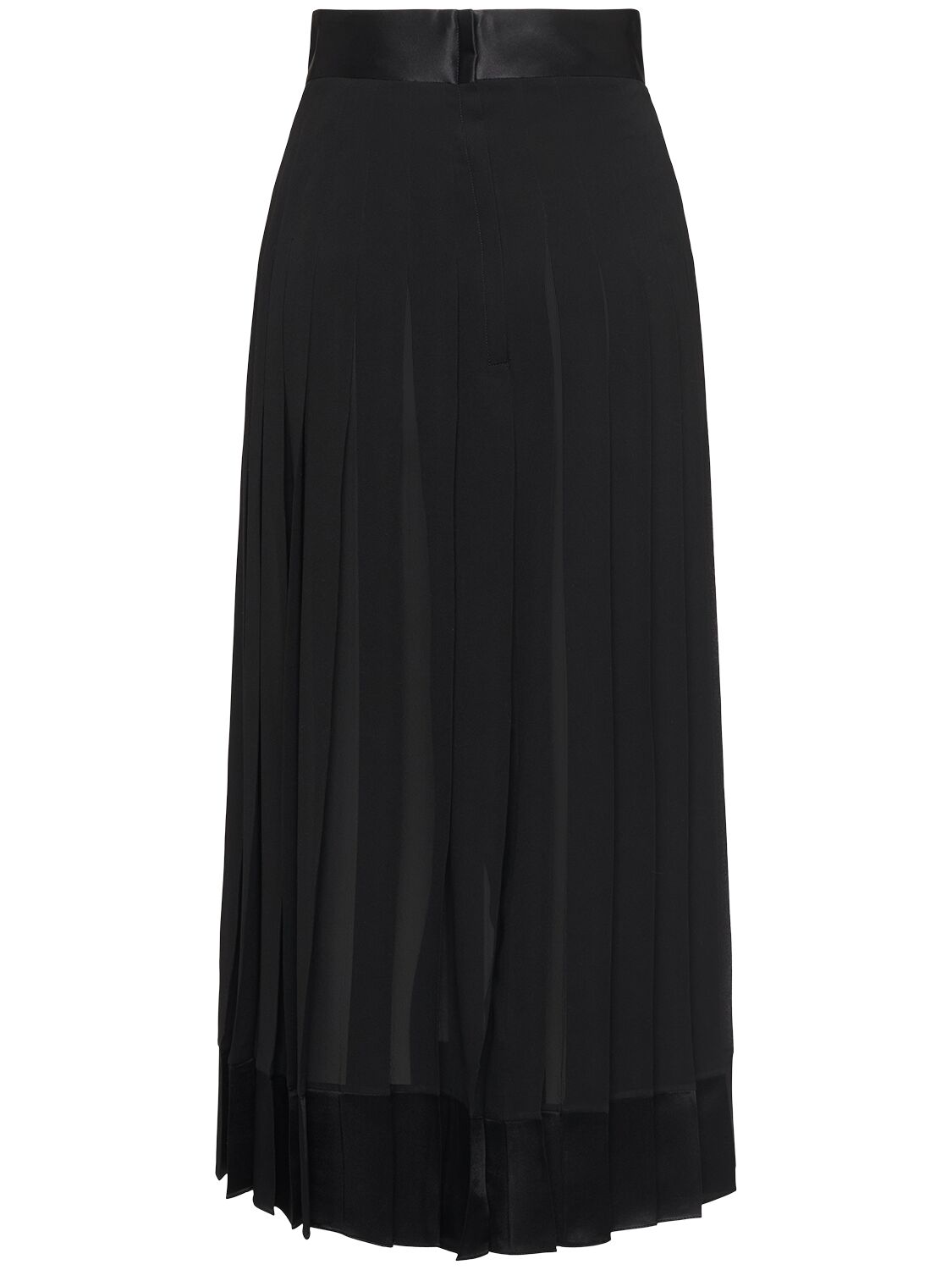 Shop Dolce & Gabbana High Waist Pleated Georgette Midi Skirt In Black