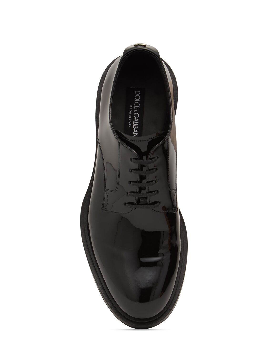 Shop Dolce & Gabbana Altavilla Patent Leather Derby Shoes In Black