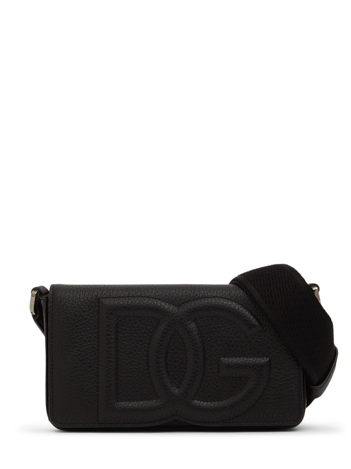 Dolce & Gabbana Embossed Logo Mini Crossbody Bag In Schwarz