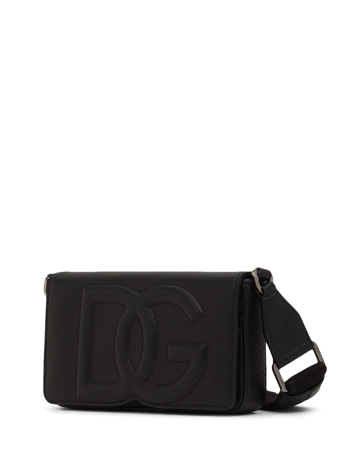 Shop Dolce & Gabbana Embossed Logo Mini Crossbody Bag In Schwarz