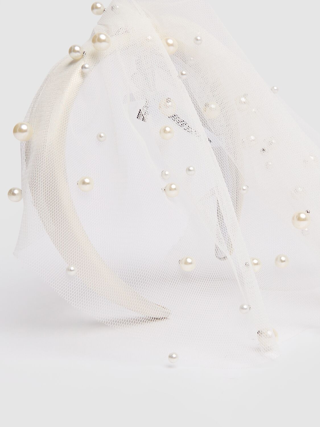 Shop Rotate Birger Christensen Headband Veil W/ Imitation Pearls In White